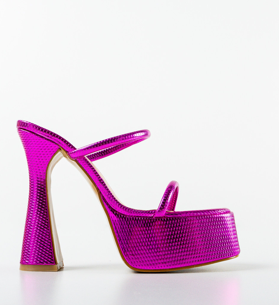 Saboti dama Signo Fuchsia - Eleganță și Confort - imagine 4