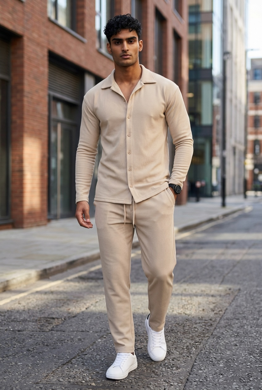 Compleu de vara  triocu + pantaloni  bej 7505 D4-1.3