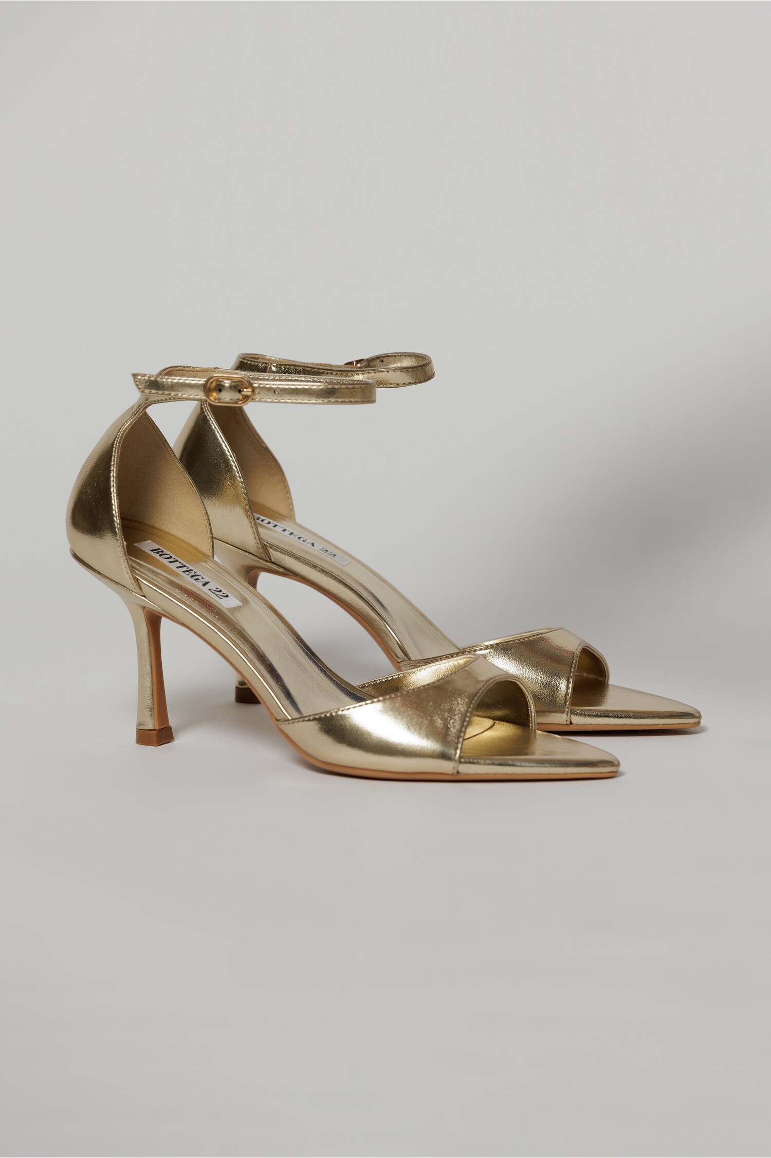 Sandale Aurii Elegante cu Toc Subțire 9 cm