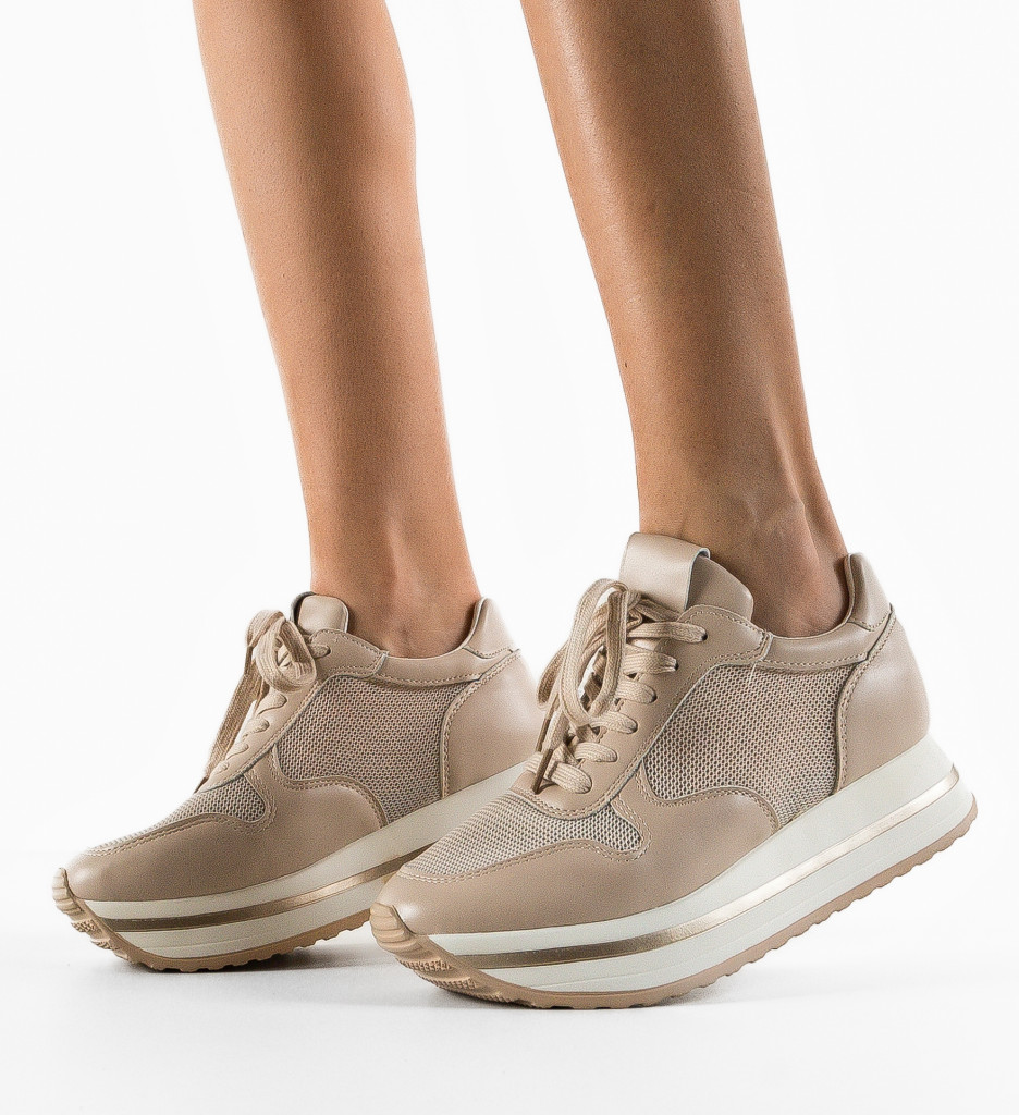 Pantofi Sport Rakhi Bej | Confort Zilnic - imagine 3