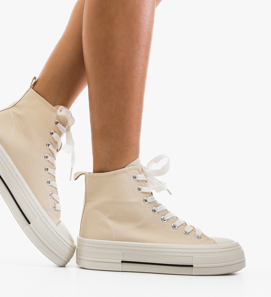 Sneakers Dama Sketty Bej - Confort Sport