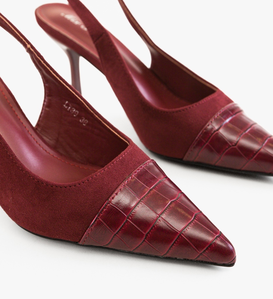 Pantofi dama Hegrid Grena eleganți - imagine 4