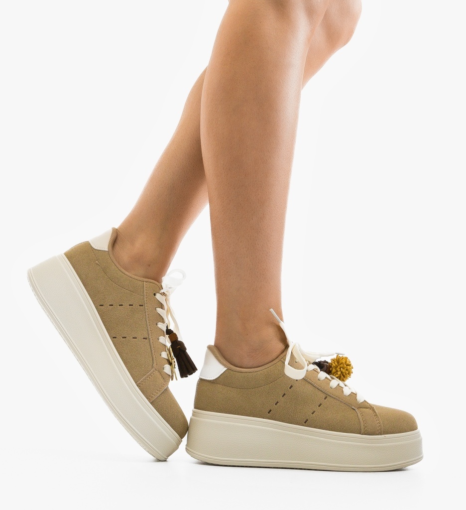 Sneakers Dama Kukar Khaki – Confort și Stil Sport - imagine 5