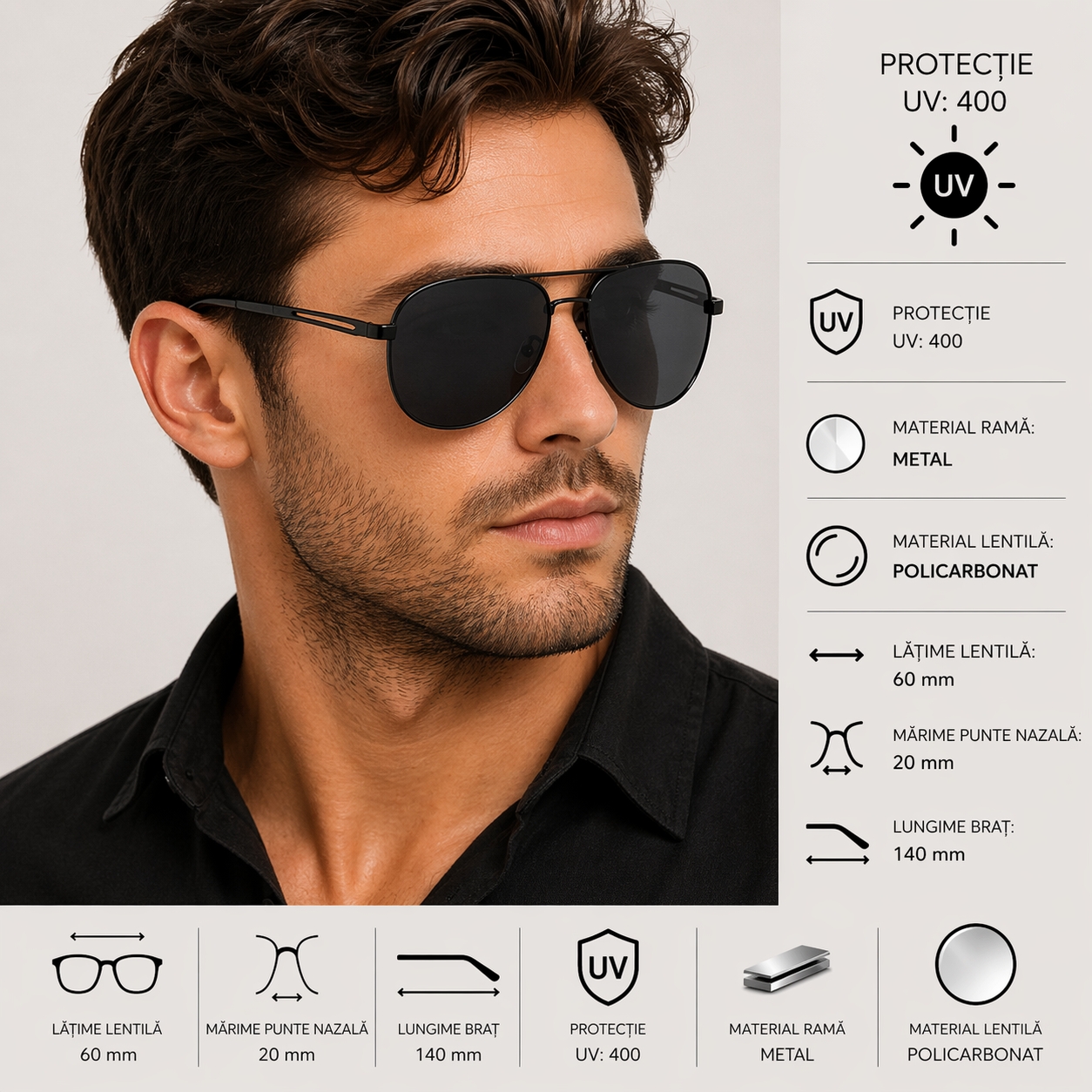 Ochelari Picadili SG045 cu Protecție UV400 - imagine 3