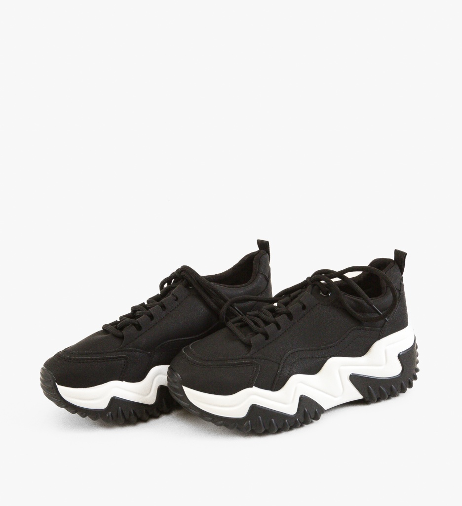 Sneakers Dama Montaez Negri | Confort Urban - imagine 3