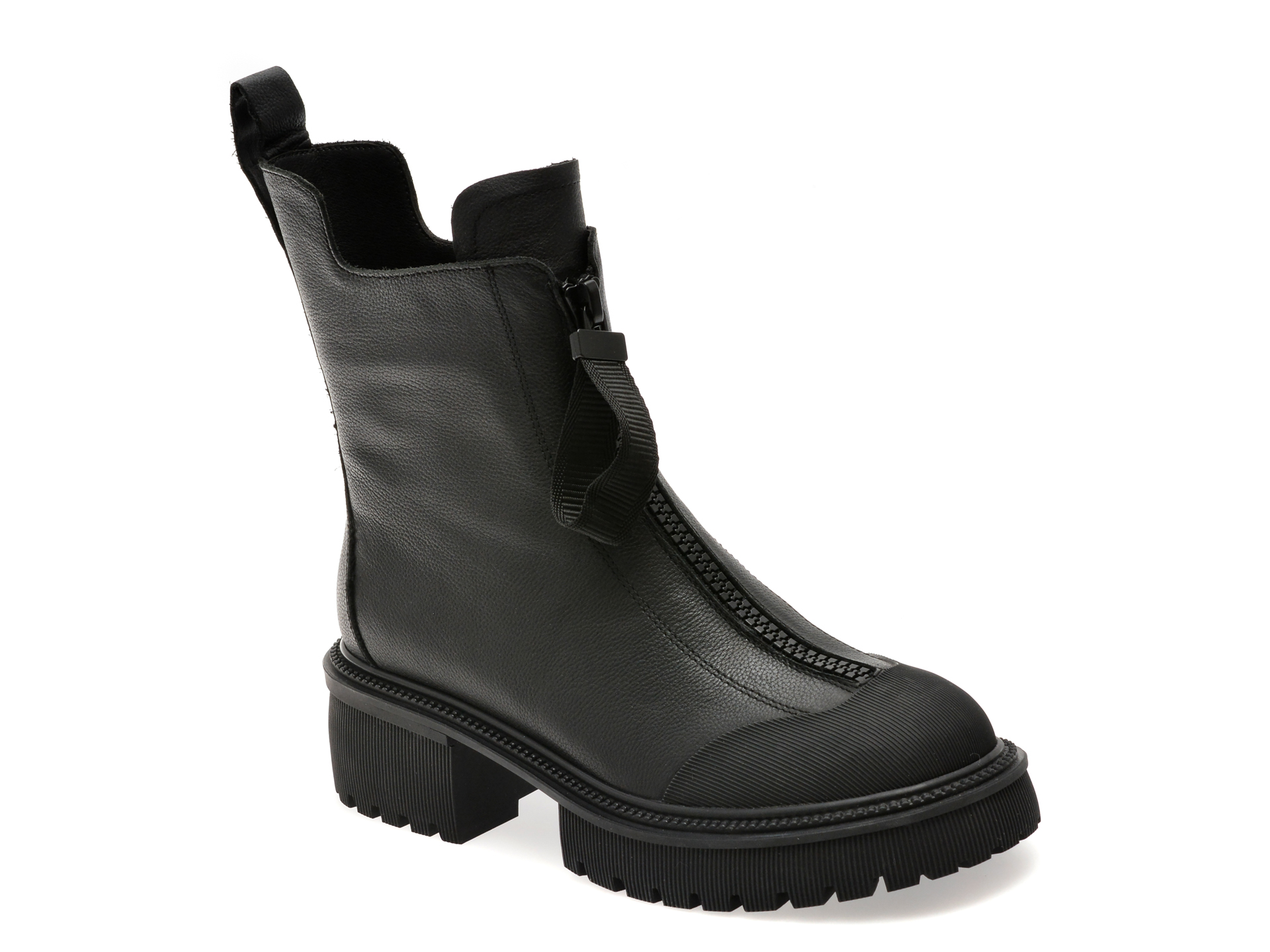 Flavia Passini Ghete Negre Piele Naturală Elegante