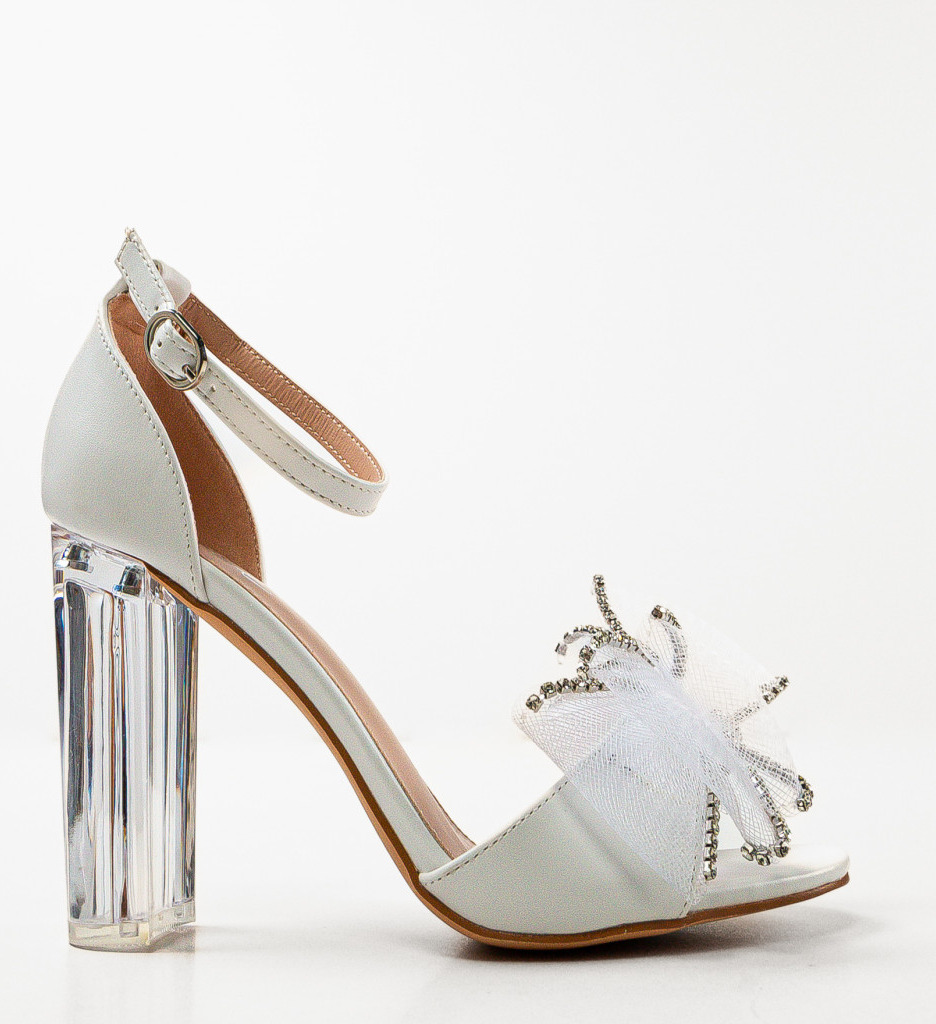 Sandale cu toc Baloo Albe | Eleganță și Stil - imagine 4