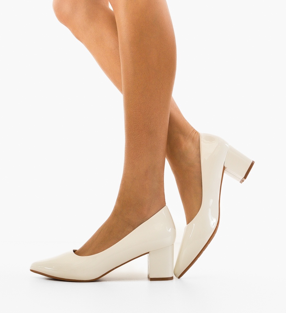 Pantofi Rose Albi | Eleganți cu Toc Fin - imagine 3