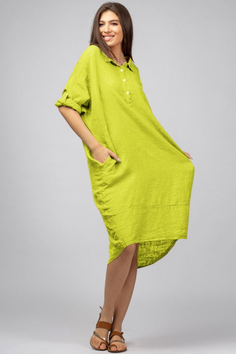 Rochie Verde Neon In Stella Milani - Design Unic