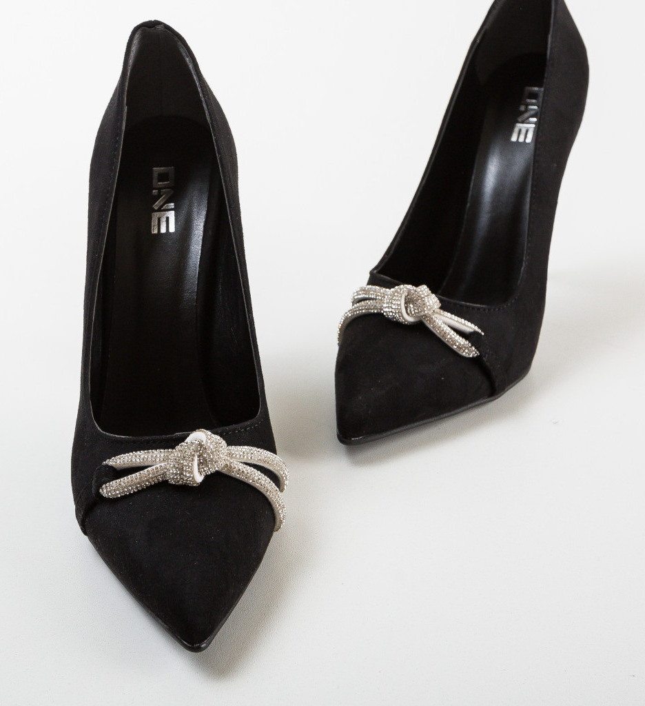 Pantofi cu Toc Airline Negri | Eleganță Asigurată - imagine 6