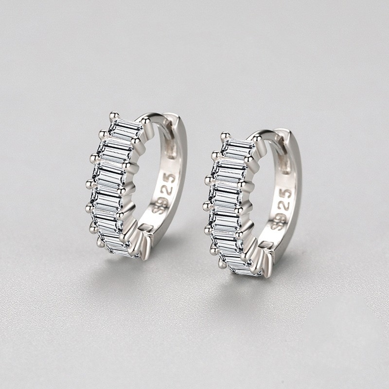Cercei rotunji argint 925 placati cu rodiu, JW1822 - imagine 4