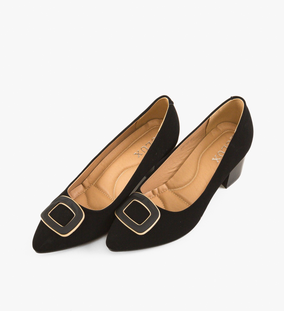 Pantofi Dama Vincen Negri cu Toc Eleganți - imagine 5