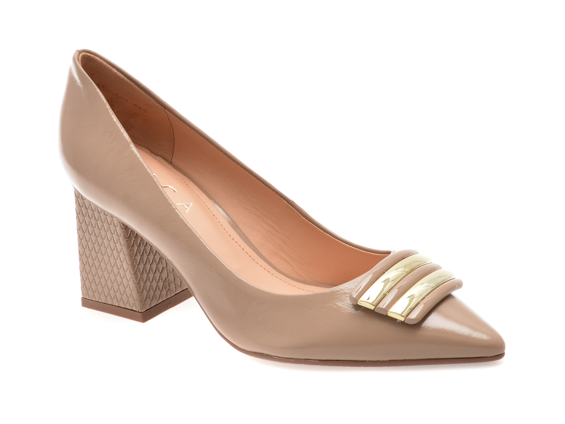 Pantofi Eleganti Epica Gri | Piele Lacuită