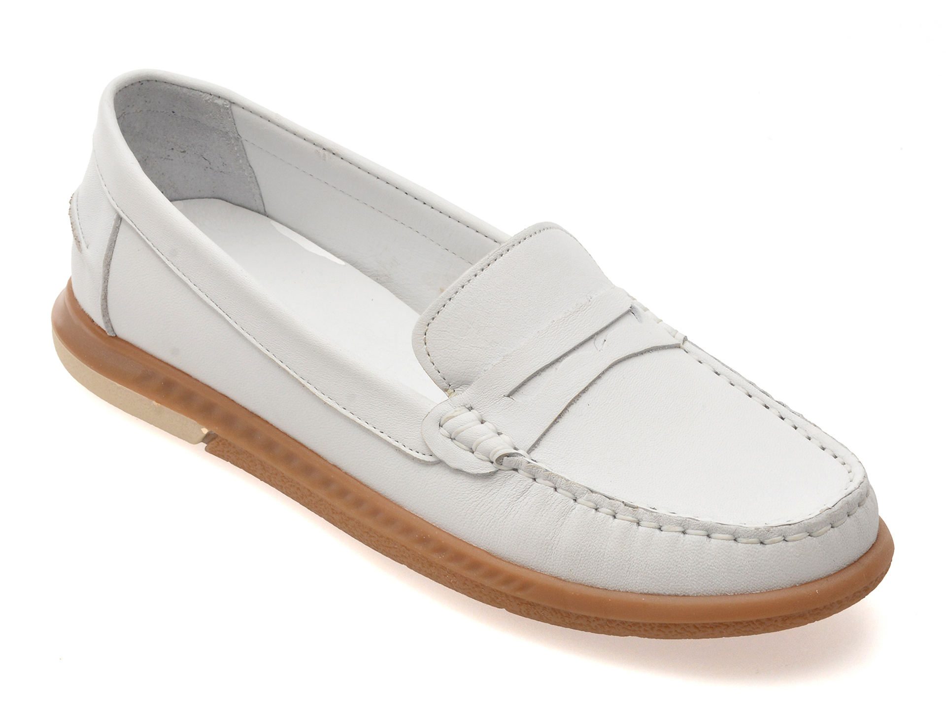 Mocasini FLAVIA PASSINI albi din piele naturală