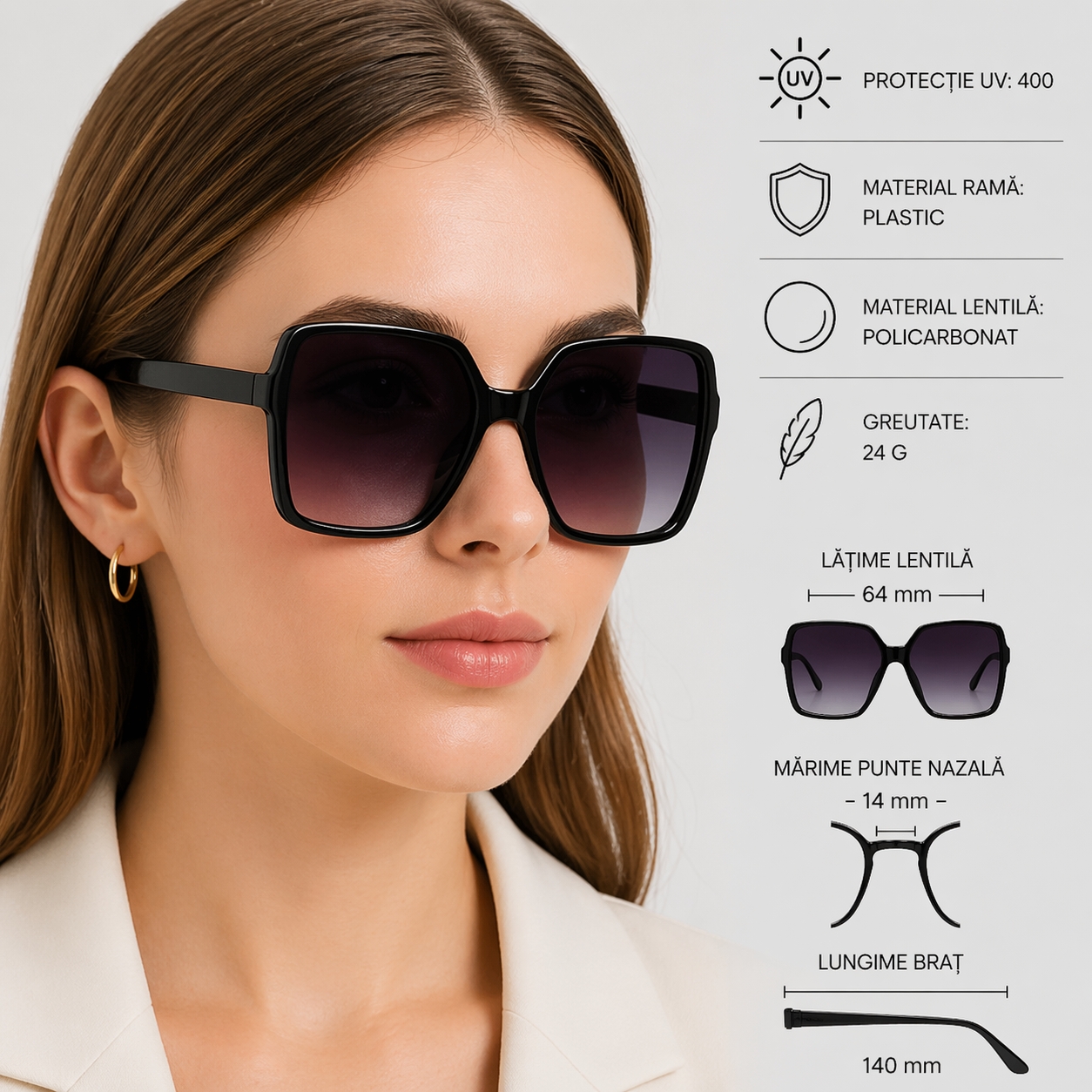 Ochelari Soare Femei Picadili SG202 cu Protecție UV - imagine 4