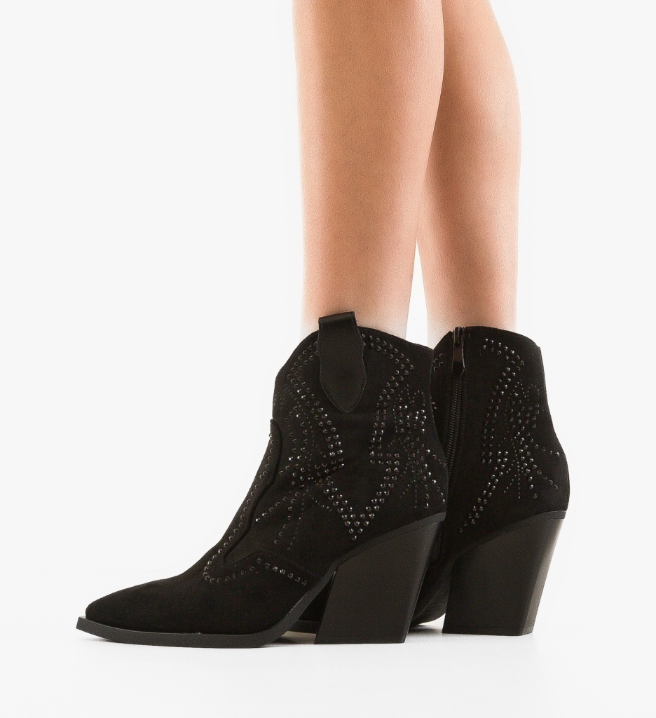 Botine Dama Leila Negre - Eleganta si Stil - imagine 3