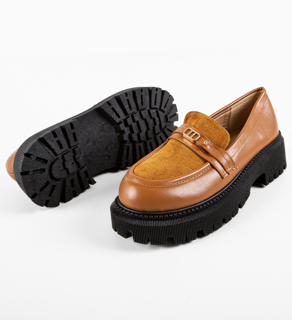 Pantofi Casual Solis Camel Confort - imagine 5