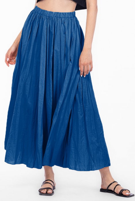 Fusta Clos Bumbac Albastra | Shopika