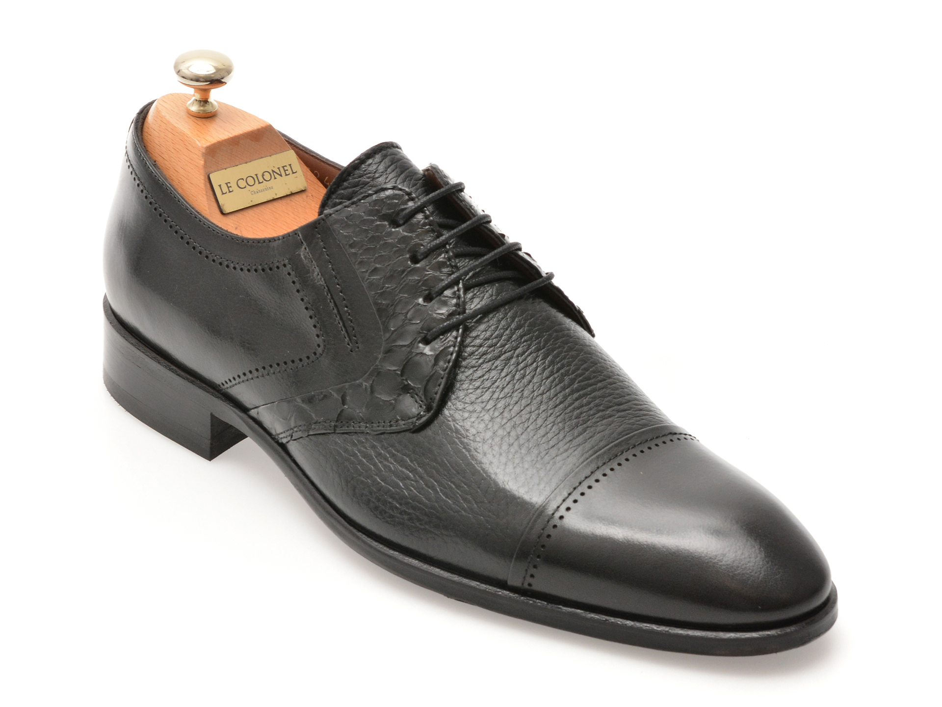 Pantofi LE COLONEL negri din piele naturală