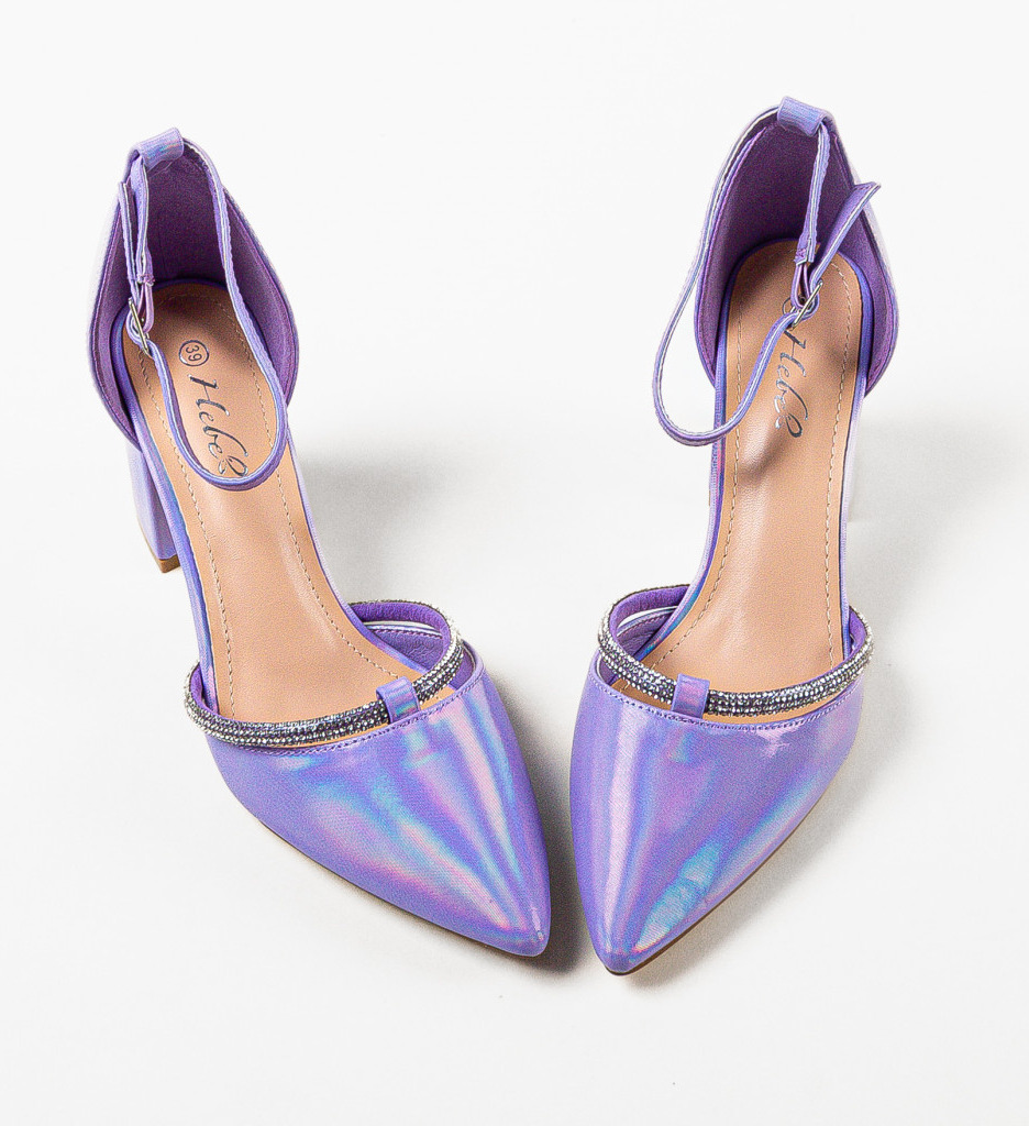 Pantofi cu Toc Lylama Mov - Eleganță - imagine 2