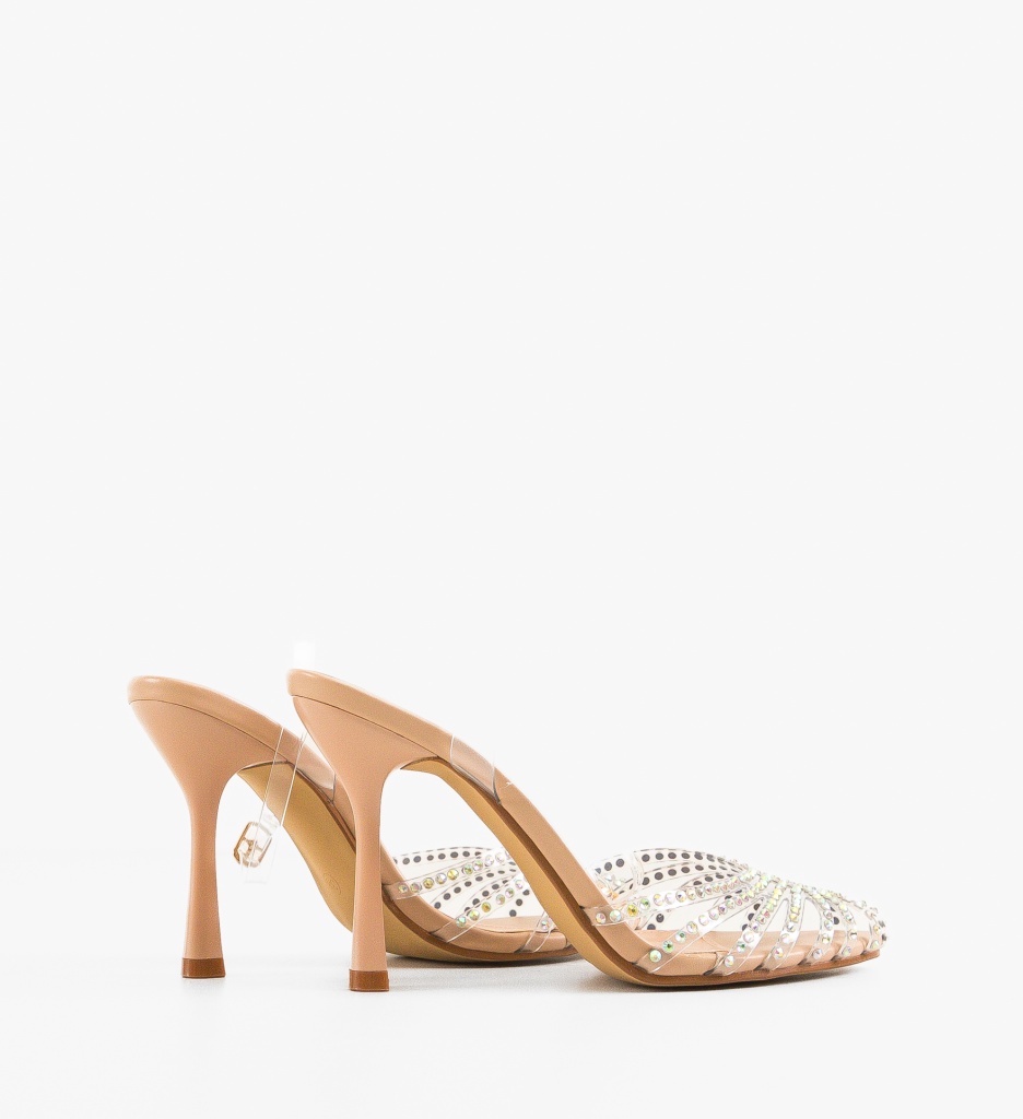 Pantofi Myndre Bej cu toc elegant - confort și stil - imagine 4