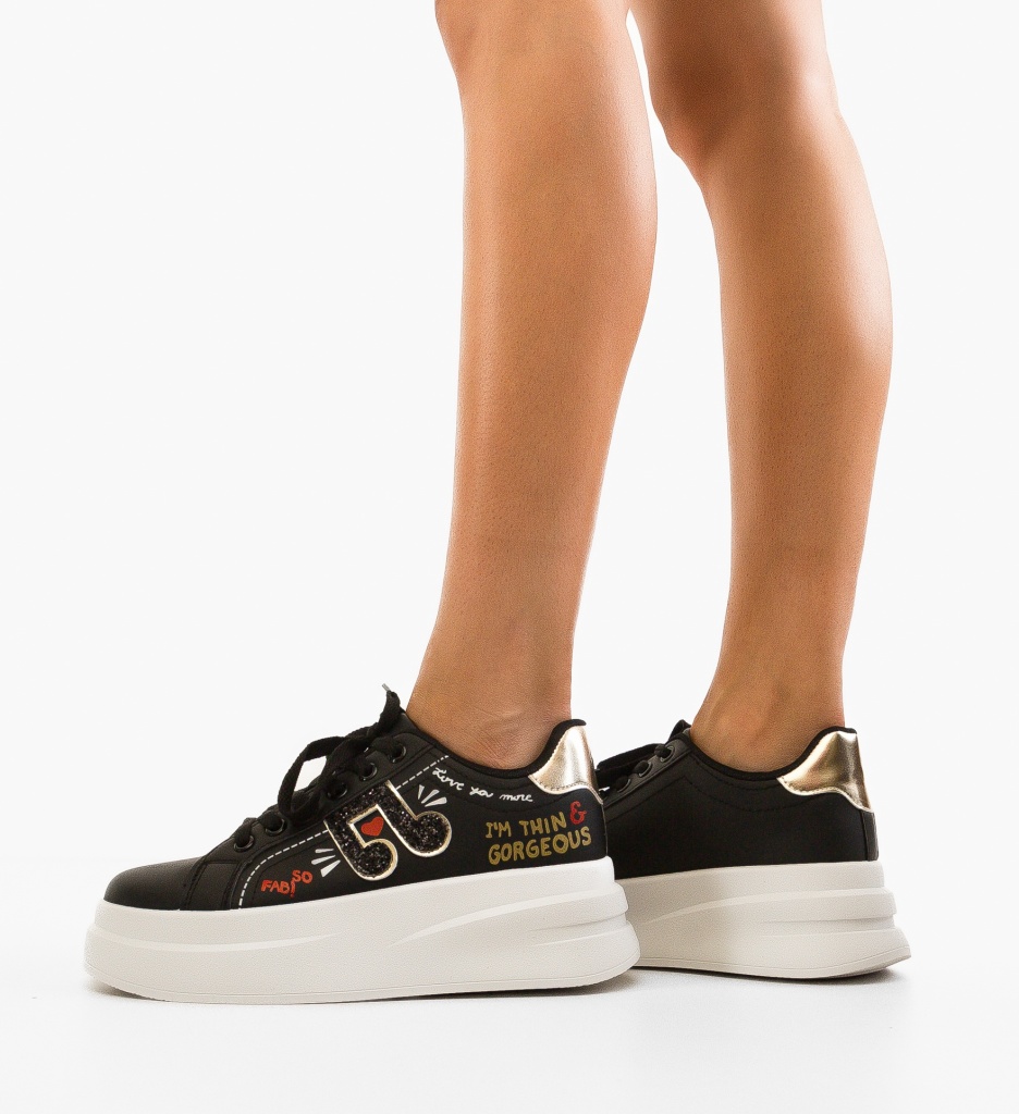 Sneakers Imoge Negri Dama - Confort și Stil - imagine 3