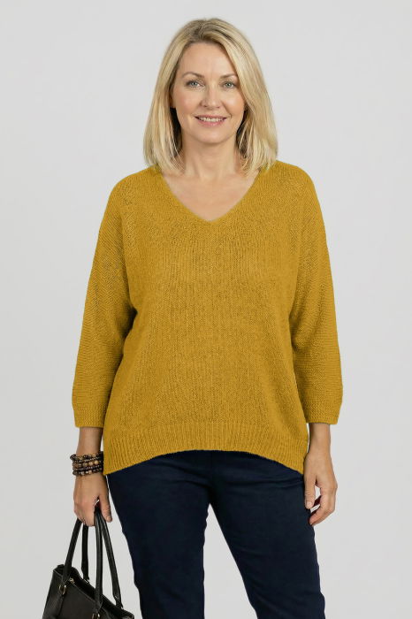 Pulover Pufos Mustar Shopika | Stil și Confort