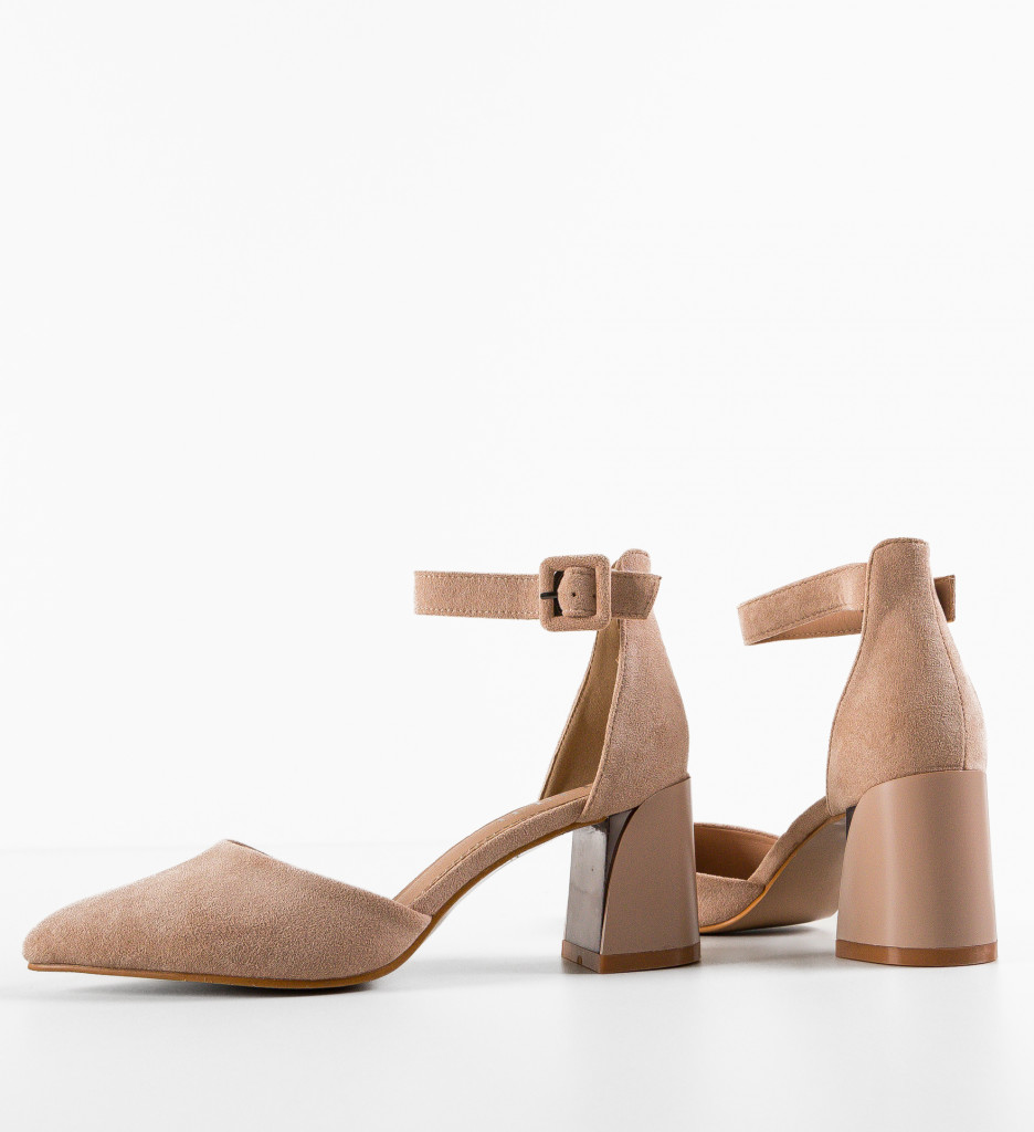 Pantofi dama Gora Bej cu toc elegant - imagine 11