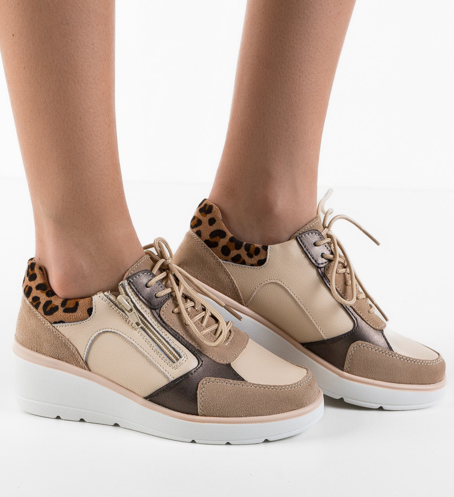 Sneakers Dama Nysa Bej | Confort și Stil Urban - imagine 3
