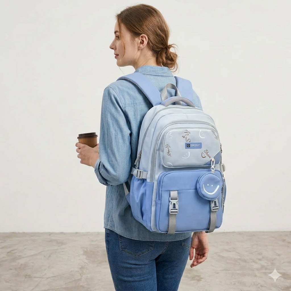Rucsac Dama Picadili Sabira Albastru Impermeabil - imagine 5