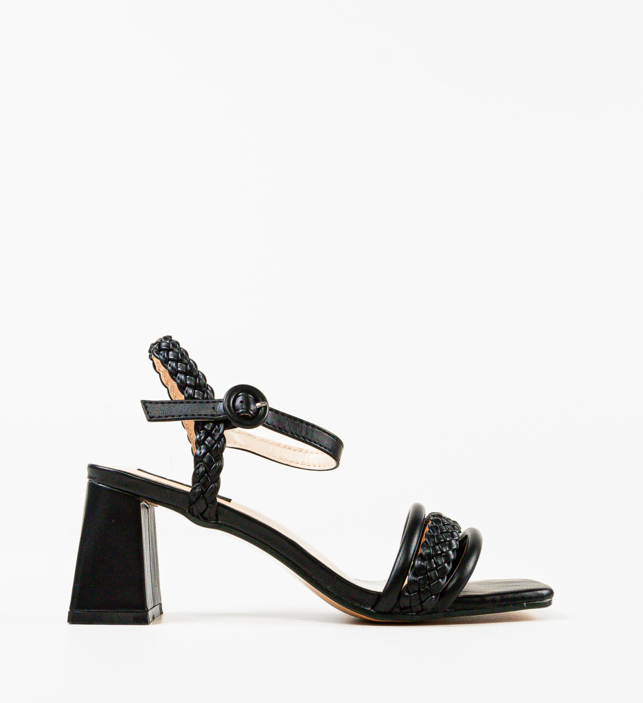 Sandale cu Toc Anna Negre | Eleganță și Stil - imagine 4