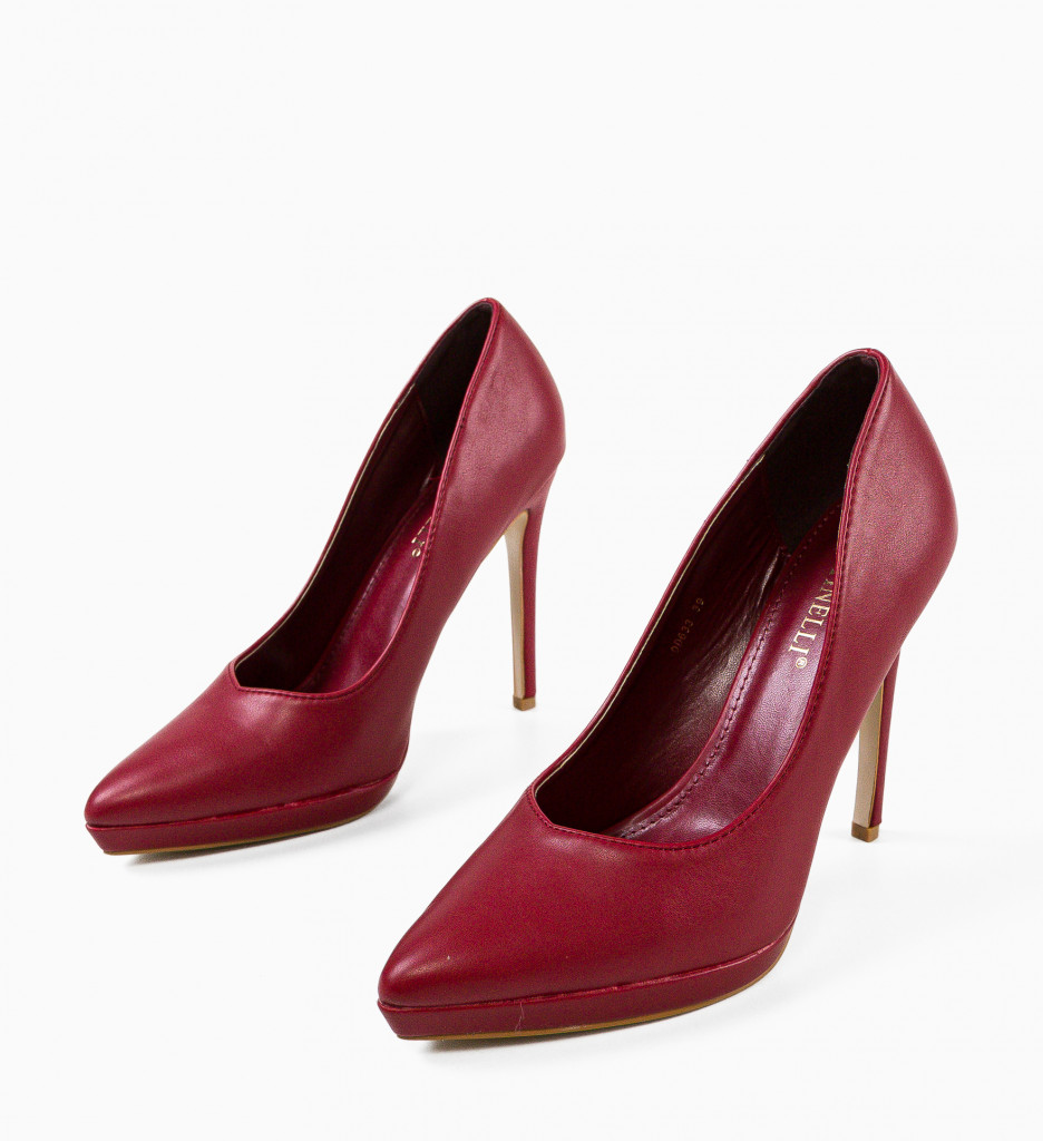 Pantofi Dama Grena cu Toc Eleganți - imagine 7