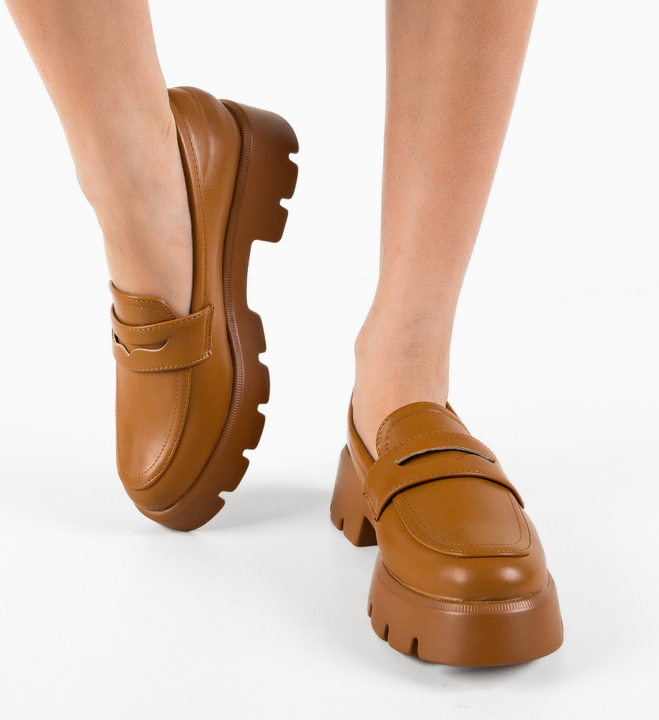 Pantofi Casual Lea Camel - Confort și Stil - imagine 2
