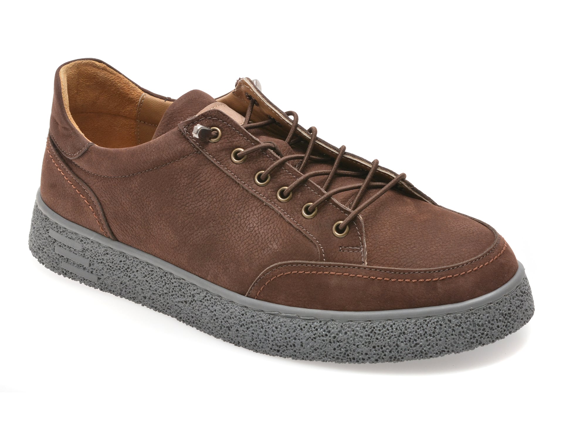 Pantofi sport BITE THE BULLET maro din nabuc