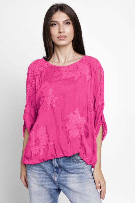 Bluza Fucsia Brodata Shopika | Eleganta Premium
