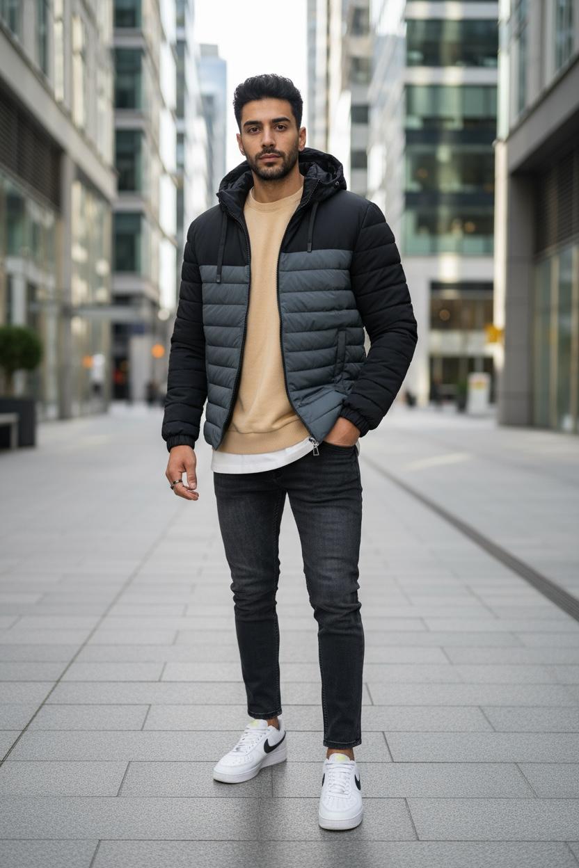 Geacă Barbati Gri Casual | Stil Modern Toamnă