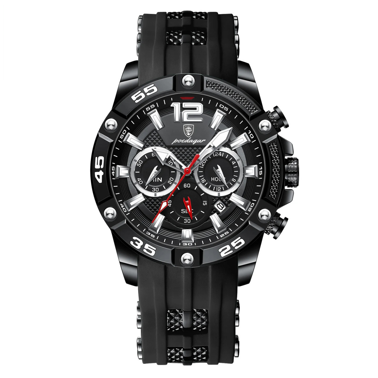 Ceas Barbatesc Poedagar CS1486 Negru Silicon