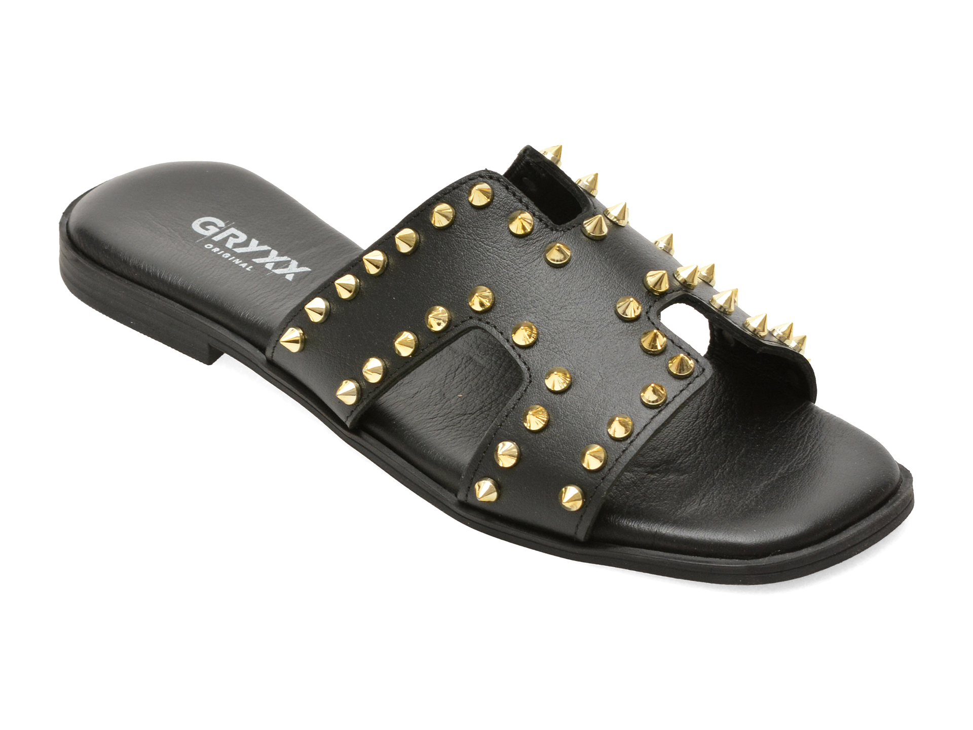 Papuci GRYXX Negri din Piele Naturală - imagine 2
