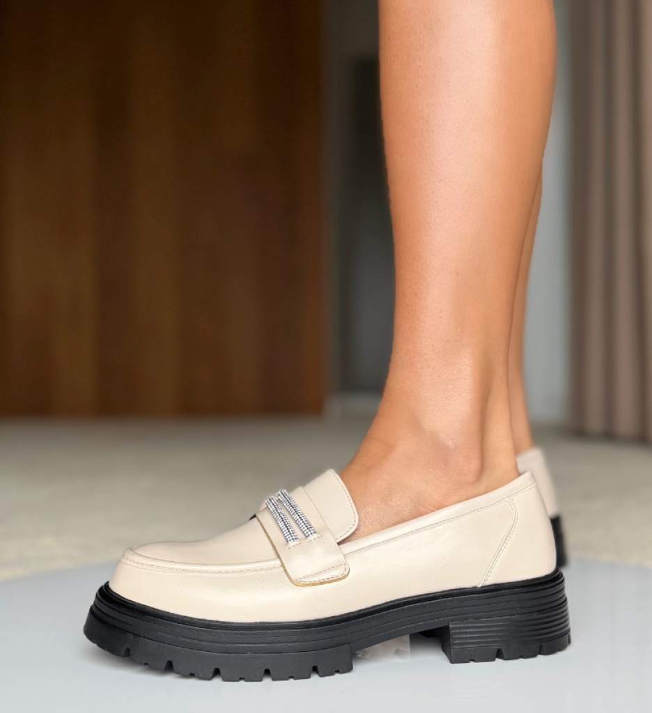 Pantofi Casual Dama Uster Bej | Confort și Eleganță - imagine 2