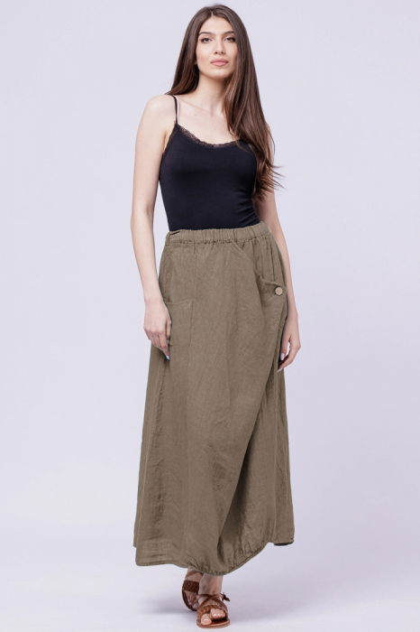 Fusta In Bej cu Design Asimetric | Shopika