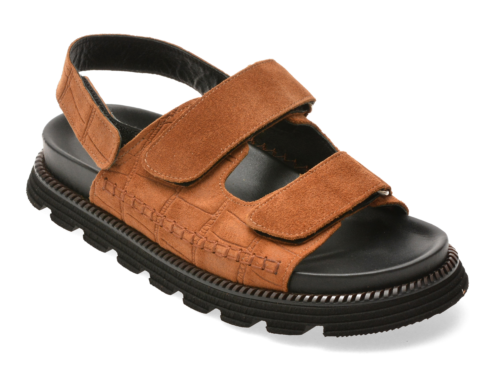 Sandale GRYXX maro piele intoarsa