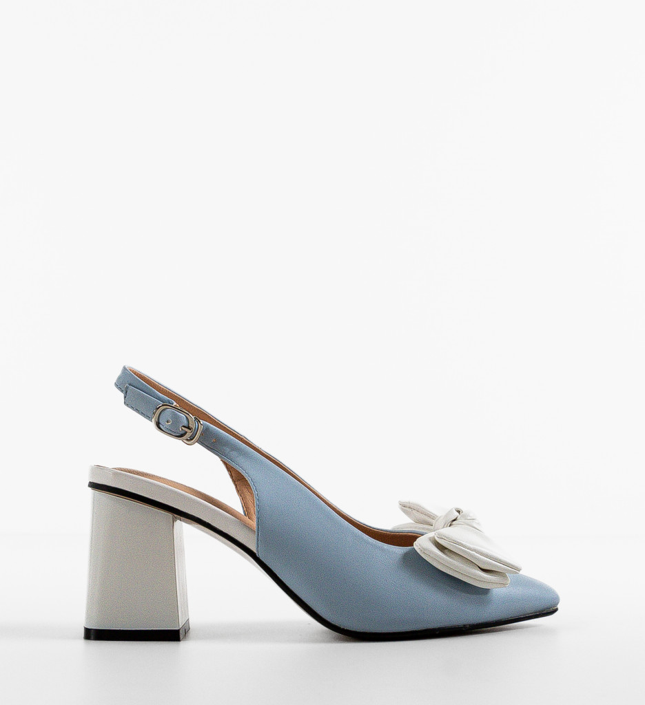 Pantofi cu Toc Albastri Depurtat | Eleganță - imagine 2