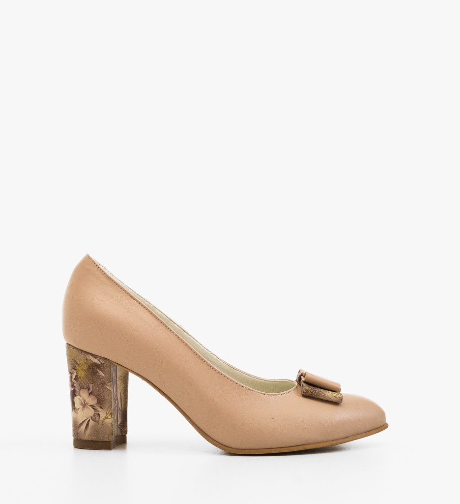 Pantofi dama Ubra Bej cu toc elegant - imagine 6