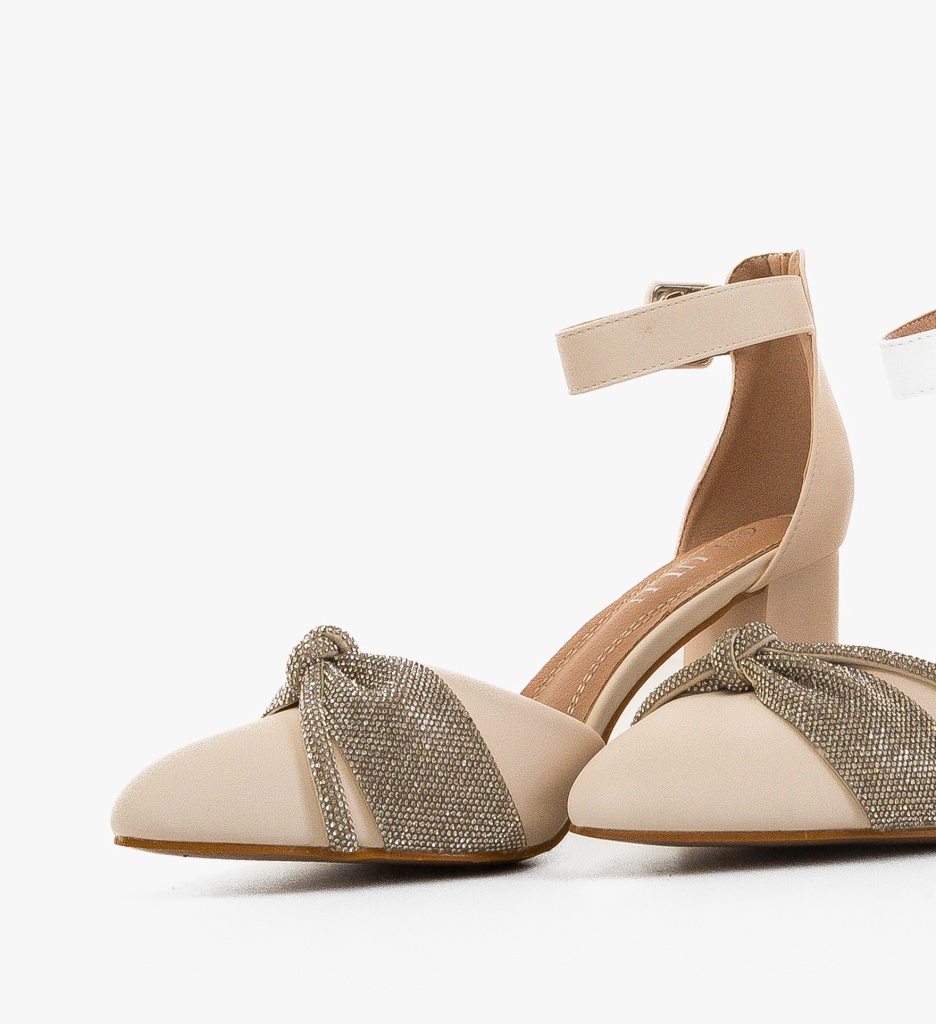 Pantofi Cochra Bej cu Toc Eleganți - imagine 5