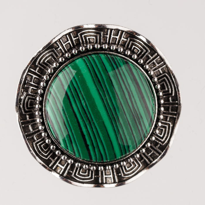 Brosa Malachit Argintie Shopika | Martisor Elegant