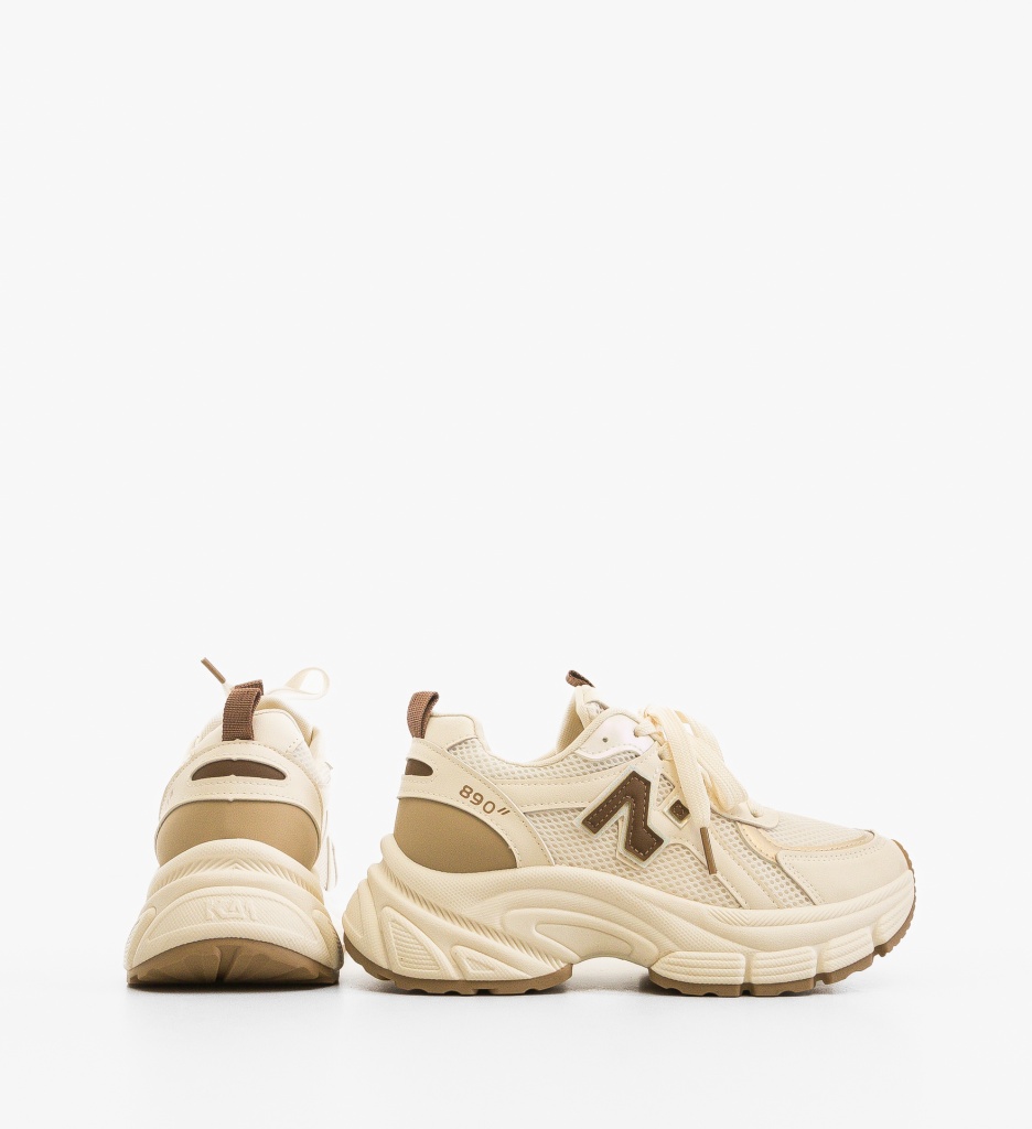 Sneakers Dama Bej Serigiu | Confort & Stil - imagine 4