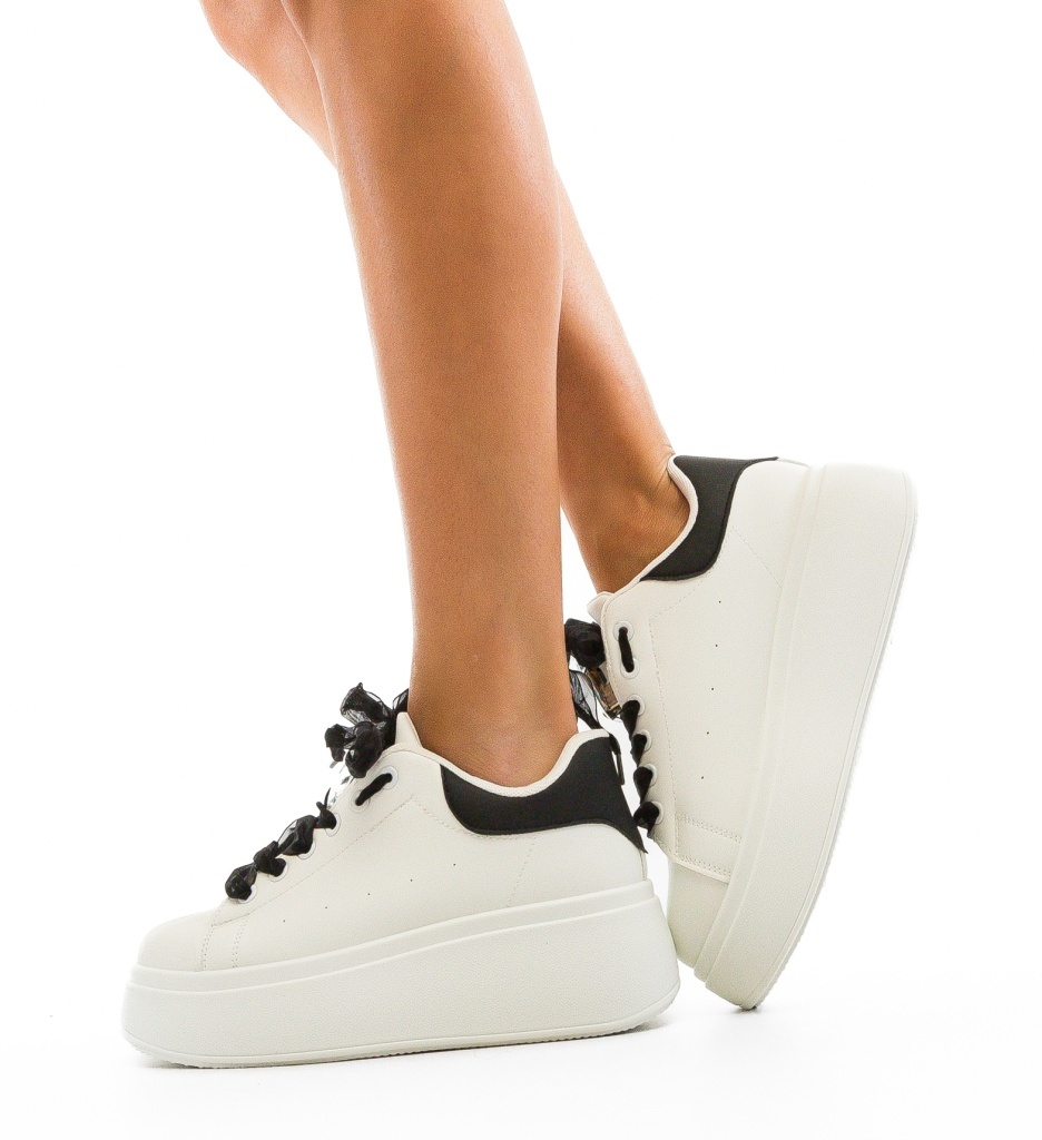 Sneakers Dama Rhiann Albi - Confort și Stil - imagine 3