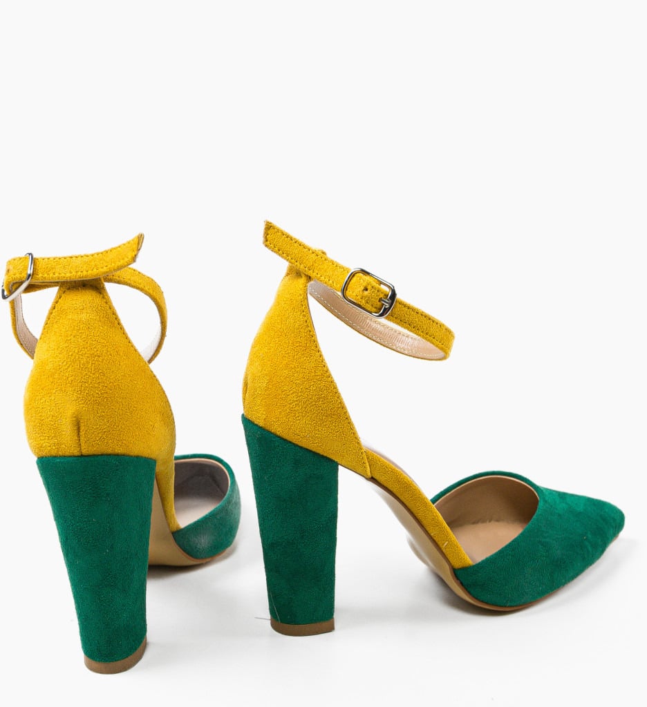 Pantofi dama Gizmo Verzi cu toc elegant - imagine 6