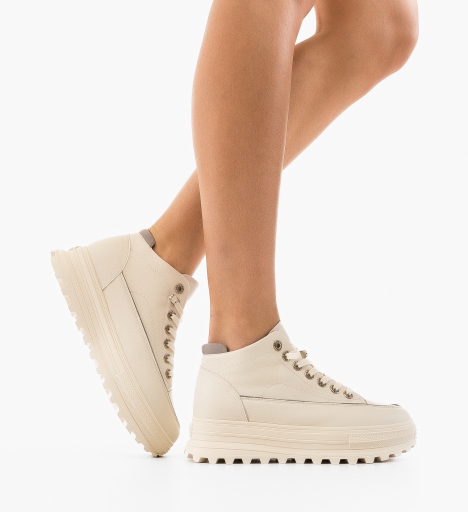 Sneakers Dama Milane Albi - Confort și Stil