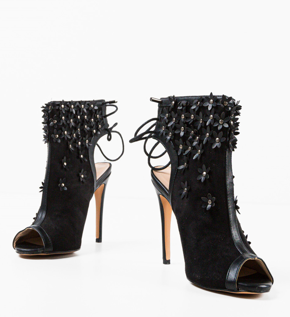 Botine Dama Flowera Negre | Eleganță și Stil - imagine 5